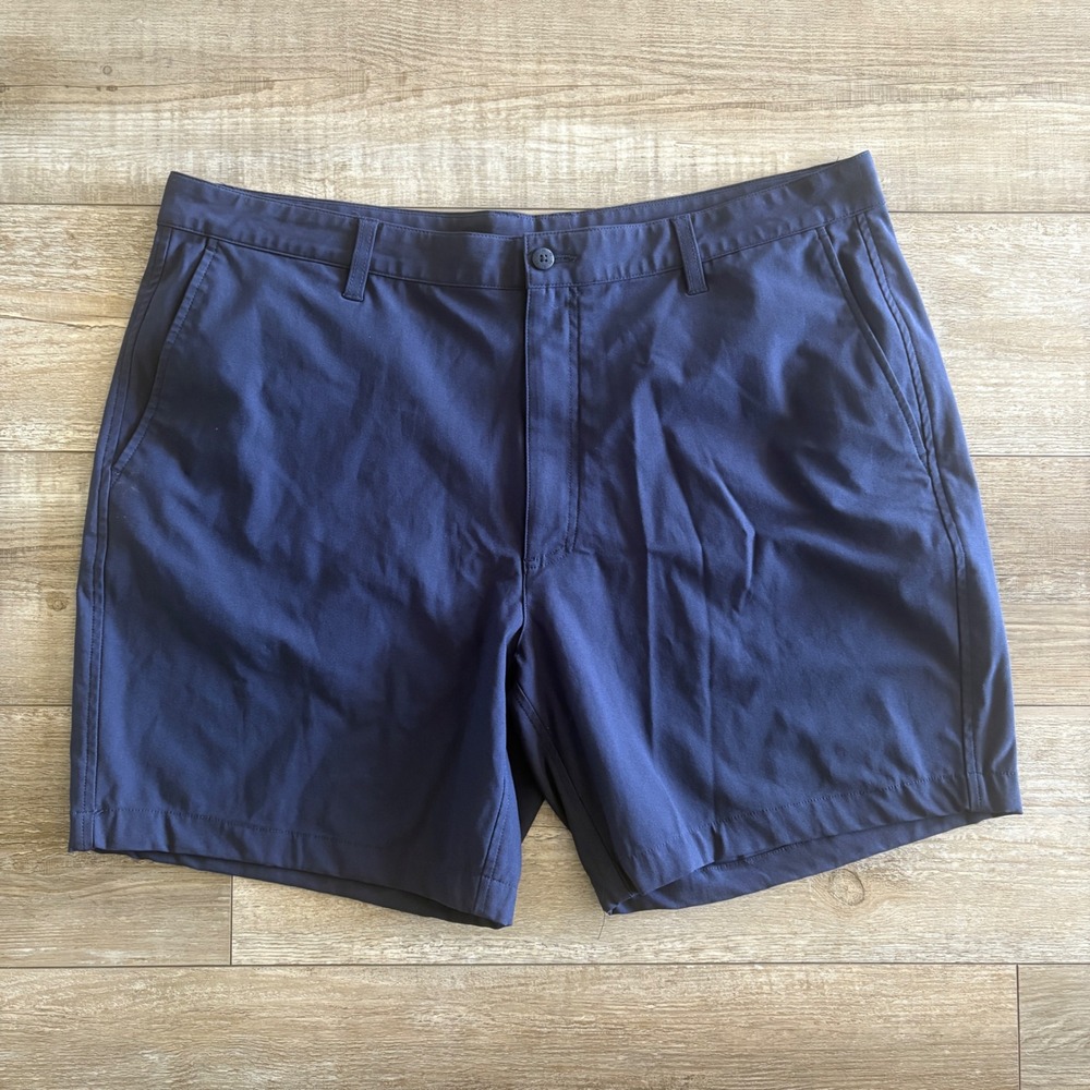 FootJoy Golf Shorts Men 40 Navy Blue Performance Flat Front Lightweight Chino